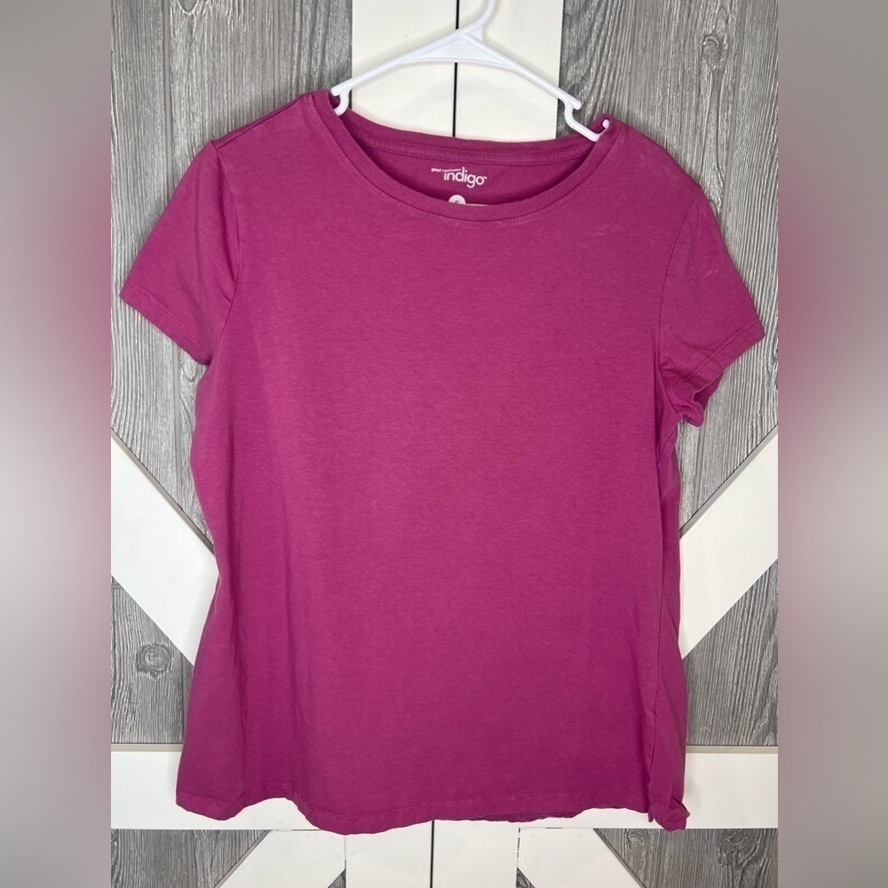 BAG155. Great Northwest Indigo Pink Short Sleeve Tee Small